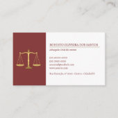 Cartão de Visita Advogado - Vinho Tinto 名刺 (正面)