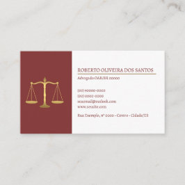 Cartão de Visita Advogado - Vinho Tinto 名刺