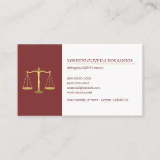 Cartão de Visita Advogado - Vinho Tinto 名刺