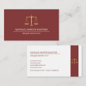 Cartão de Visita Advogado - Vinho Tinto 名刺 (正面/裏面)