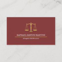 Cartão de Visita Advogado - Vinho Tinto