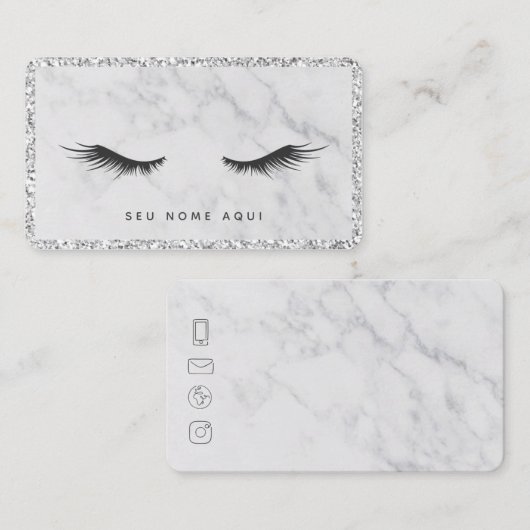 Cartão de Visita - Designer de Cílios - Maquiadora 名刺 (正面/裏面)