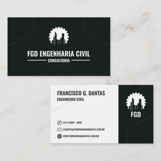 Cartão de Visita Engenheiro Civil 名刺 (正面/裏面)