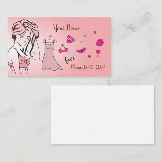 Cartão de visita para loja de roupas 名刺 (正面/裏面)