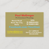 Cartão De Visita Professional Flooring 名刺 (裏面)