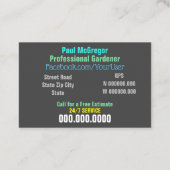 Cartão De Visita Professional Gardener 名刺 (裏面)