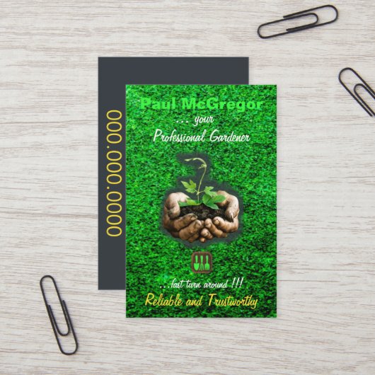 Cartão De Visita Professional Gardening 名刺 (正面/裏面インサイチュ)