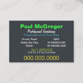 Cartão De Visita Professional Gardening 名刺 (裏面)