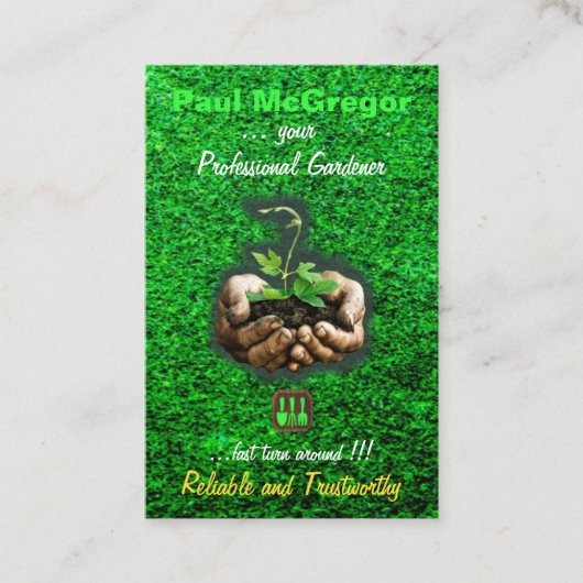 Cartão De Visita Professional Gardening 名刺 (正面)