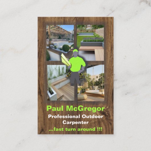 Cartão De Visita Professional Outdoor Carpenter Bu 名刺 (正面)