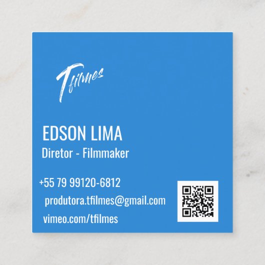 Cartão de Visitas Filmmaker e Fotógrafo スクエア名刺 (裏面)