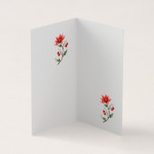 Cartão de visitas Natal verde e Flores Vermelhas[ 名刺 (内部)