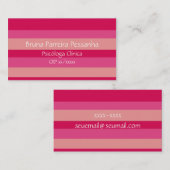 Cartão de visitas rosa listrasdo 名刺 (正面/裏面)