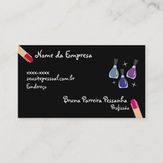 Cartão de visitas Unhas e Esmalte 名刺 (正面)