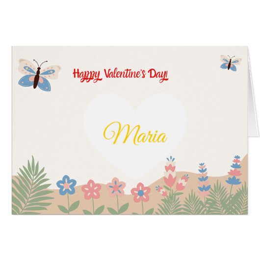 Cartão personalizável para Valentine's Day (正面横)
