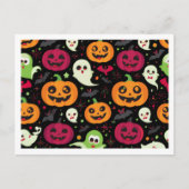 Cartão postal Halloween abóboras e fantasminhas ポストカード (正面)