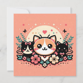 Cartãozinho Casual I (CuteCats) 招待状