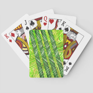 Cartas verde amarelado com riscos e trasos トランプ