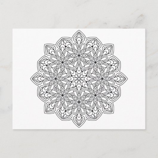 Carte à colorier mandala 2 ポストカード (正面)
