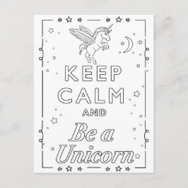 Carte à colorier mandala licorne ポストカード