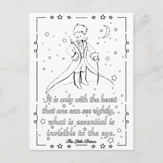 Carte à colorier Petit Prince ポストカード (正面)