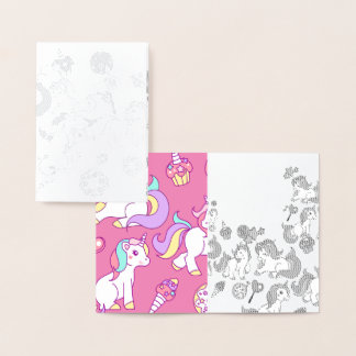 Carte amusements anniversaire licorne 箔カード