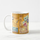 carte ancienne de la Caraïbes コーヒーマグカップ (左)