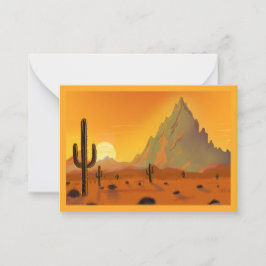 Carte avec desert et cactus. nostalgie ノートカード