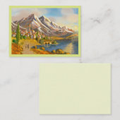 Carte avec montagne et lac, avec enveloppe ノートカード (正面/裏面)
