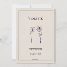 Carte cadeau fleur de naissance février violette シーズンカード