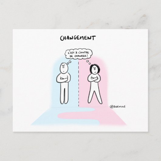 Carte coaching "Changement, qui fera le 1er pas ?" ポストカード (正面)