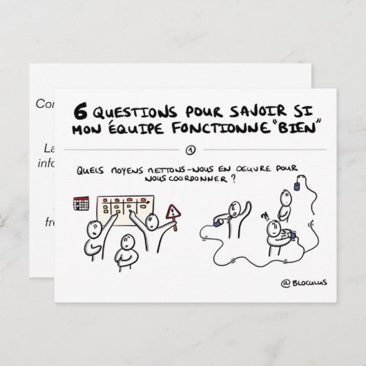 Carte coaching d'équipe "1/6 : Coordination" ポストカード (正面/裏面)