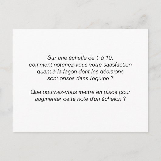 Carte coaching d'équipe "4/6 : Décision" ポストカード (裏面)