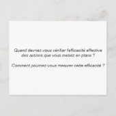 Carte coaching d'équipe "5/6 : Suivi des actions" ポストカード (裏面)