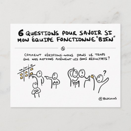 Carte coaching d'équipe "5/6 : Suivi des actions" ポストカード (正面)