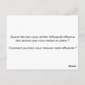 Carte coaching d'équipe "5/6 : Suivi des actions" ポストカード (裏面)