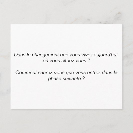 Carte coaching "Étapes du changement" ポストカード (裏面)