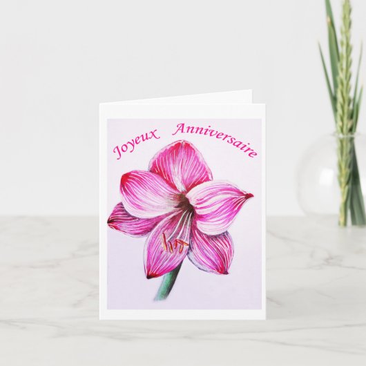 Carte d'anniversaire Amaryllis  カード (正面)