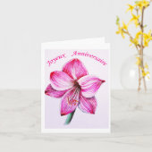 Carte d'anniversaire Amaryllis  カード (黄色い花)