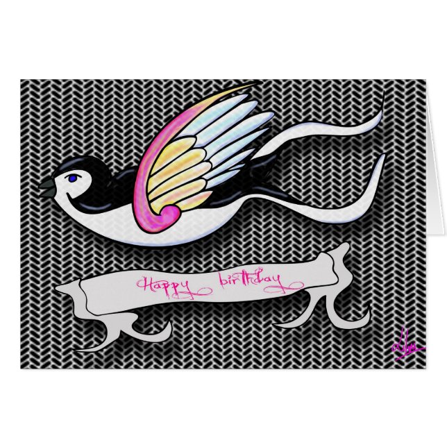 Carte d'anniversaire Hirondelle (正面横)