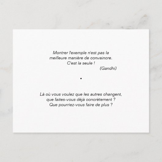 Carte de Coachingの「Changeons par l'exemple!」 ポストカード (裏面)