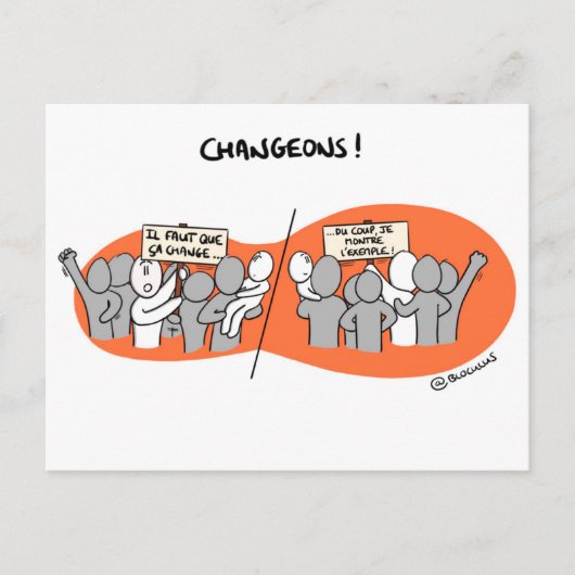 Carte de Coachingの「Changeons par l'exemple!」 ポストカード (正面)