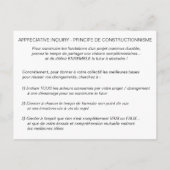 Carte de Coaching "AI - Principe de Construction" ポストカード (裏面)