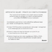 Carte de Coaching "AI - Principe de Construction" ポストカード (裏面)
