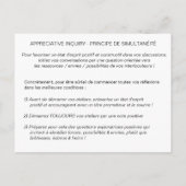 Carte de Coaching "AI - Principe de Simultanéité" ポストカード (裏面)