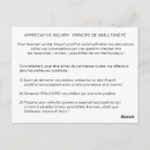 Carte de Coaching "AI - Principe de Simultanéité" ポストカード (裏面)