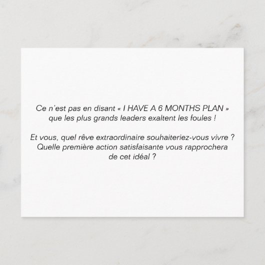 Carte de coaching "Comment impulser le changement" ポストカード (裏面)