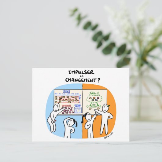Carte de coaching "Comment impulser le changement" ポストカード (スタンド正面)