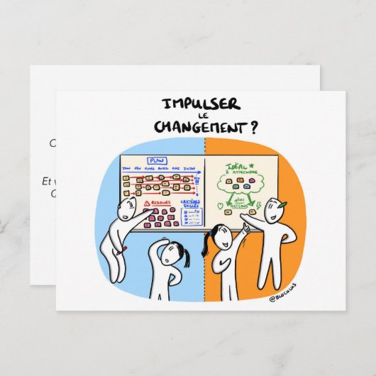 Carte de coaching "Comment impulser le changement" ポストカード (正面/裏面)