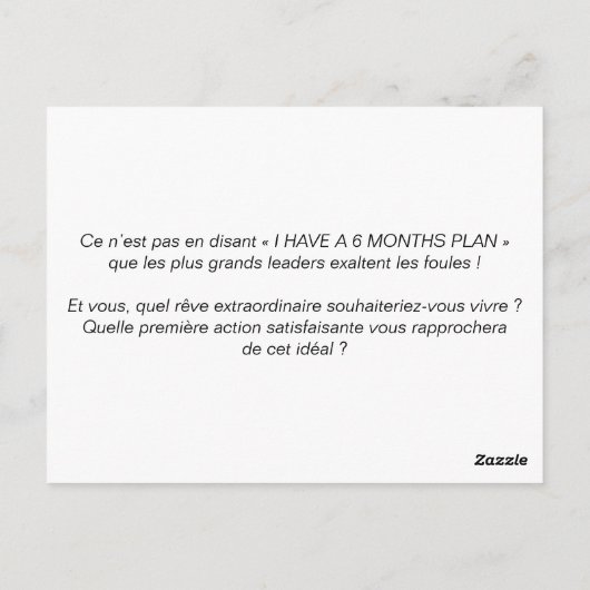 Carte de coaching "Comment impulser le changement" ポストカード (裏面)